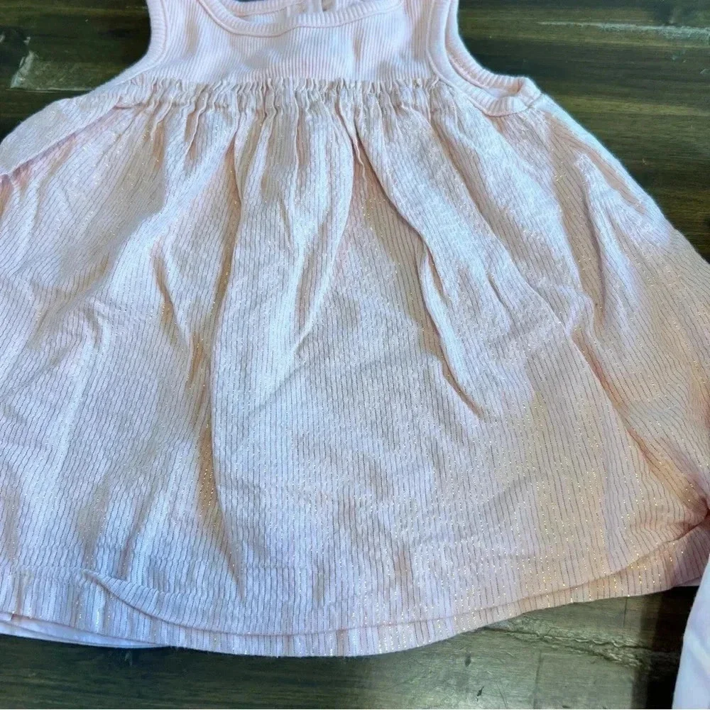 Gabp Baby Dress Bundle Pink Doe Deer Woods Ruffle Glitter stripe 3-6 months